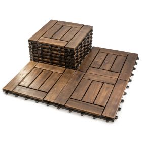 Acacia Wood Assembled Flooring , 10pack, 12 in. x 12 in. (Style: 007)