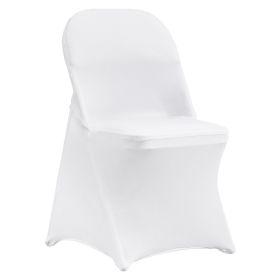 VEVOR Stretch Spandex Folding Chair Covers, Universal Fitted Chair Cover, Removable Washable Protective Slipcovers, for Wedding, Holiday, Banquet (Quantity: 12 pcs, Color: White)