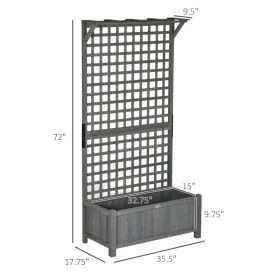 Wood Planter With Trellis For Vine Climbing, Raised Garden Bed, Privacy Screen For Backyard, Patio, Dark Gray (Kids Pool: Dark Gray)