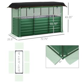 Outsunny Galvanized Steel Planter Box With Crop Cage And Shade Cloth, Raised Garden Bed For Flowers, Veggies And Herbs, Green (Kids Pool: Green)