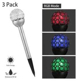 Solarek 3 Pcs Outdoor Solar Lights IP44 Waterproof Ball RGB Light Garden Decor Lamp Landscape Christmas (Kids Pool: Style1)