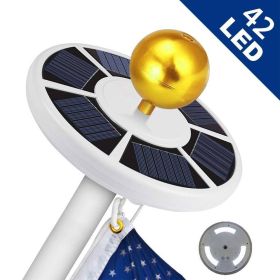 42 LED Solar Flag Pole Light Adjustable Outdoor Camping Tent Light (Kids Pool: White)