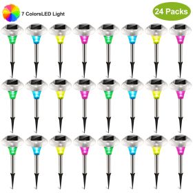 24Pcs 12Pcs 8Pcs 4Pcs Solar Garden Lights IP44 Waterproof 7 Color Changing For Yard Driveway Walkway (Kids Pool: 24Pcs)