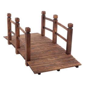 Arch Bridge Small Wooden Bridge Courtyard Outdoor Anticorrosive Wood Landscape Bridge Carbonization Color (Kids Pool: Black)