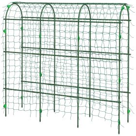 Metal Garden Trellis, Arch Trellis for Climbing Plants Outdoor, A-Frame, with Climbing Net, 17" x 72" x 72", Green (Kids Pool: Green-635x425x95 mm)